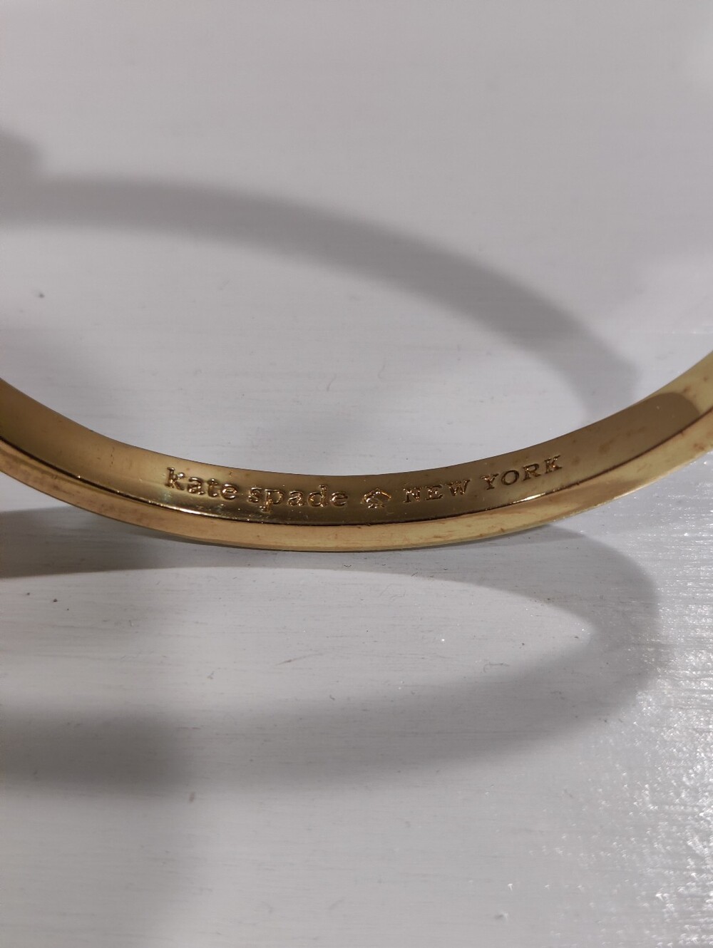 Kate Spade Thin White Gold Enameled Bangle Bracelet - Picture 4 of 4